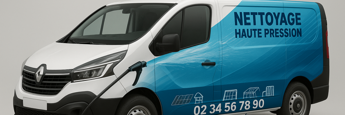 Renault Trafic avec publicité de nettoyage Renault Trafic avec publicité de nettoyage
